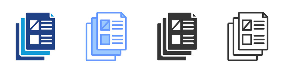 Poster - Exam Format icon set multiple style collection