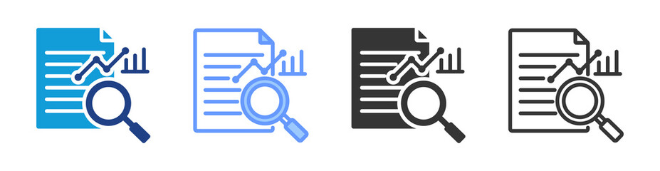 Poster - Research icon set multiple style collection