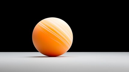 Poster - Orange Planet with White Stripes in Cloudy Atmosphere