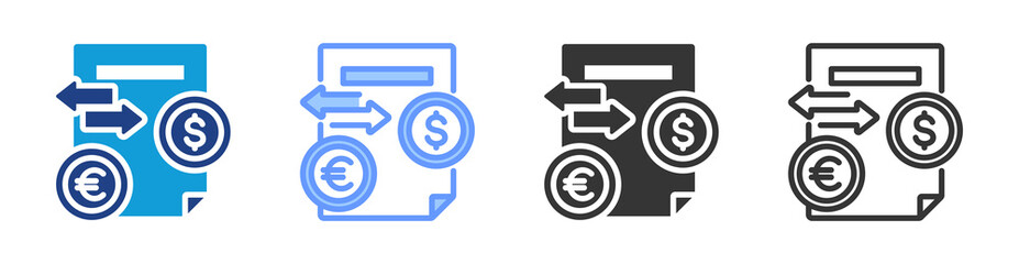 Poster - Exchange Rate icon set multiple style collection