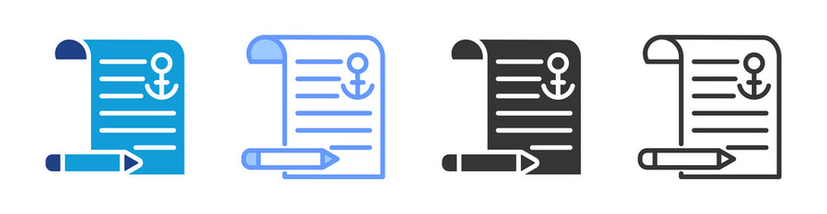 Poster - Bill Of Lading icon set multiple style collection