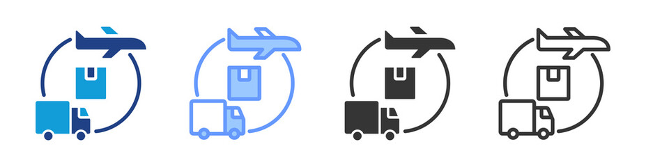 Poster - Freight Forwarder icon set multiple style collection