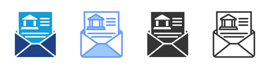 Poster - Letter Of Credit icon set multiple style collection