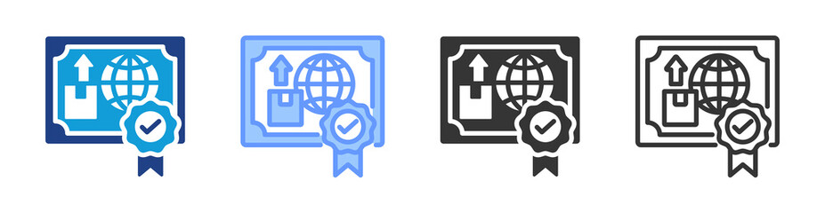 Aufkleber - Export License icon set multiple style collection