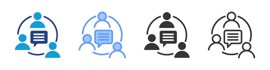 Poster - Informal Discussion icon set multiple style collection