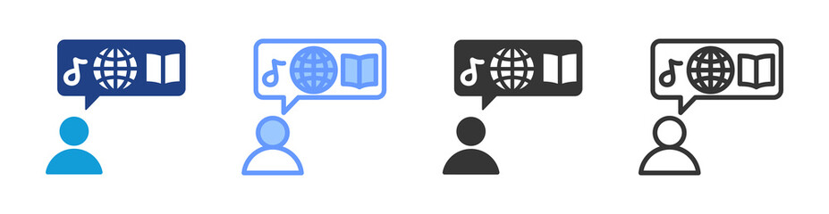Poster - Personal Interest icon set multiple style collection