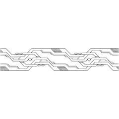 Abstract Circuit Board Design on White Background - Technology Graphic
