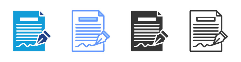 Poster - Signature icon set multiple style collection
