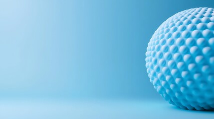 Poster - Abstract 3D Blue Sphere with Textured Surface on Light Blue Background