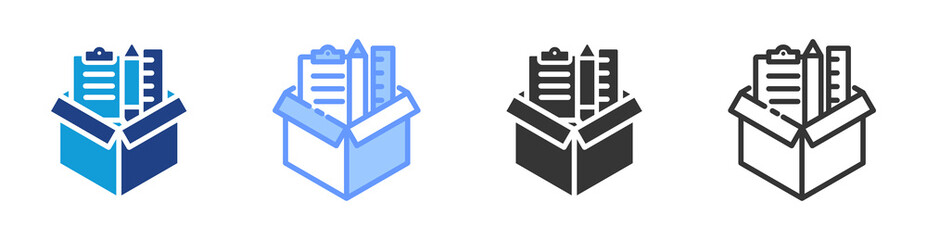 Poster - Course Materials icon set multiple style collection