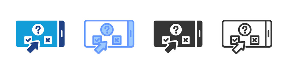 Aufkleber - Quizzes And Examp icon set multiple style collection