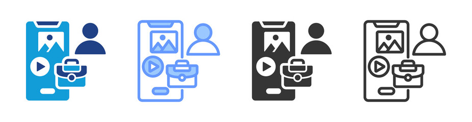 Poster - Virtual Classroom icon set multiple style collection