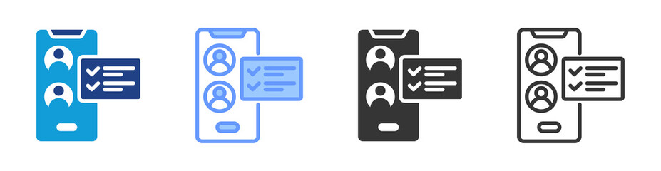 Poster - Online Assesment icon set multiple style collection