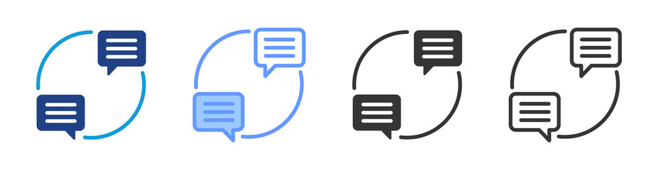Poster - Discussion Threads icon set multiple style collection