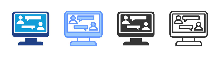 Poster - Online Chat icon set multiple style collection