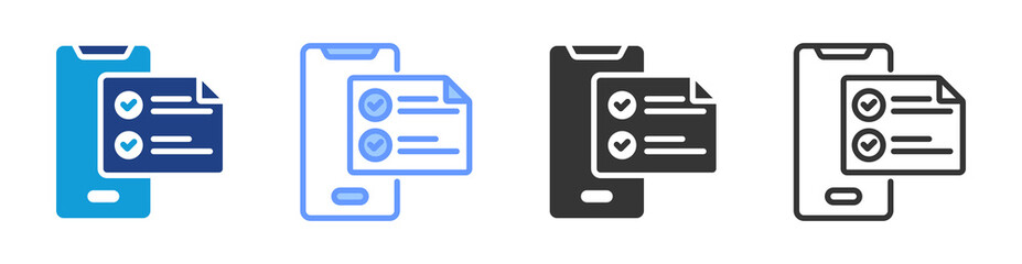 Poster - Online Surveys icon set multiple style collection