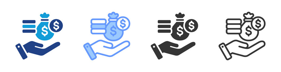 Poster - Capital icon set multiple style collection