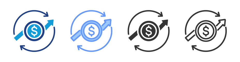 Poster - Cash Flow icon set multiple style collection
