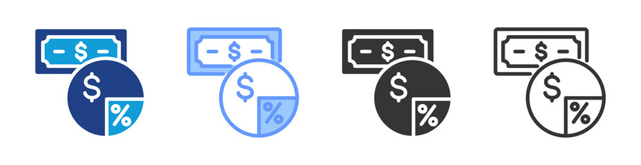 Poster - Dividend icon set multiple style collection