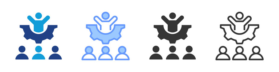 Aufkleber - Leadership icon set multiple style collection