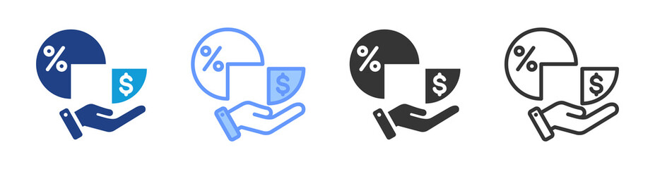 Poster - Profit Margin icon set multiple style collection