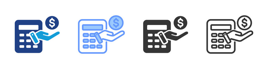 Poster - Budgeting icon set multiple style collection