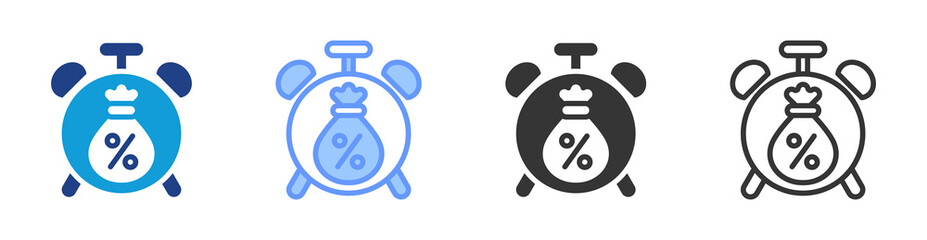 Poster - Credit Management icon set multiple style collection