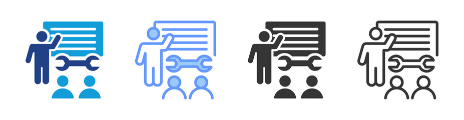 Poster - Job Training icon set multiple style collection