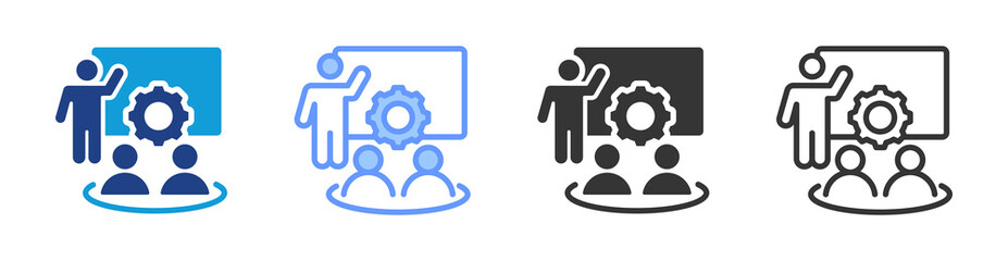 Poster - Training Workshop icon set multiple style collection