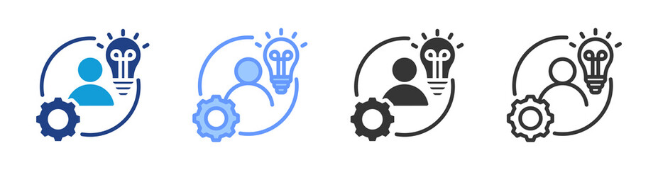 Poster - Initiative icon set multiple style collection