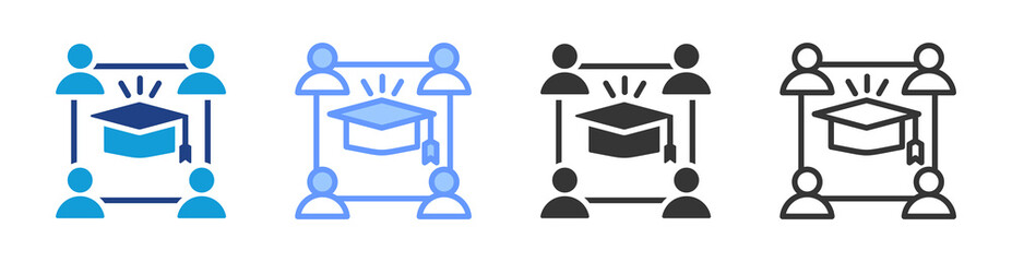 Poster - Learning Environment icon set multiple style collection