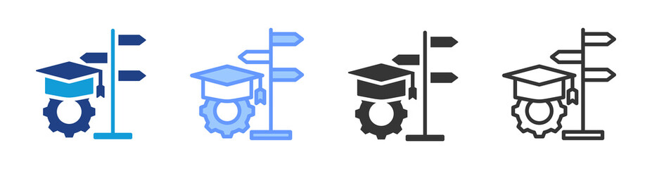 Poster - Academic Majors icon set multiple style collection