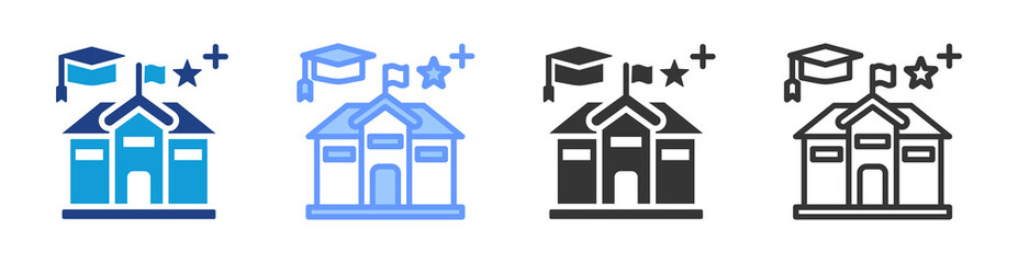 Poster - University Rankings icon set multiple style collection
