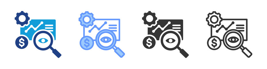 Aufkleber - Research Grants icon set multiple style collection