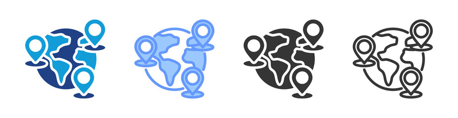 Poster - Global Campusess icon set multiple style collection