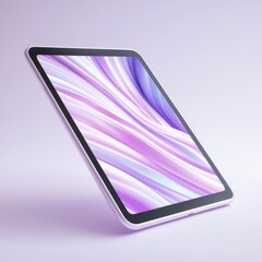 modern tablet display with purple design