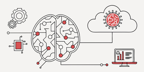 Poster - Cloud Computing and Brain-Inspired AI A Visual Representation of Data Processing and Analysis