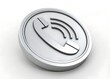 © raseldesigner93 - Call Icon: A metallic, three-dimensional phone icon, depicting the concept of communication, and connection. Perfect for business and technological illustrations.
