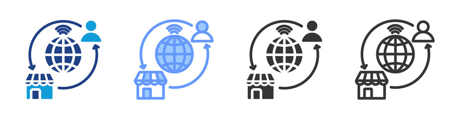 Poster - Ecommerce icon set multiple style collection