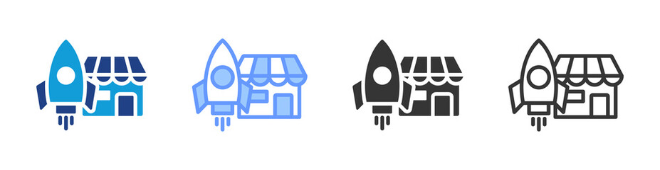 Poster - Start Up icon set multiple style collection