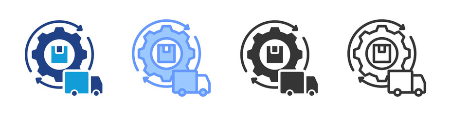 Aufkleber - Supply Chain Management icon set multiple style collection