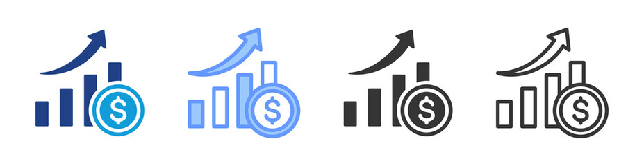 Poster - Business Growth icon set multiple style collection