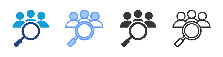 Poster - Recruitment icon set multiple style collection