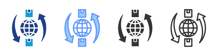 Aufkleber - Export Import icon set multiple style collection