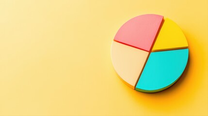 Poster - Colorful pie chart on yellow background for data visualization