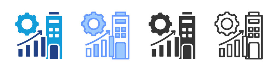 Poster - Efficiency icon set multiple style collection