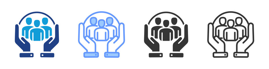 Poster - Human Resources icon set multiple style collection
