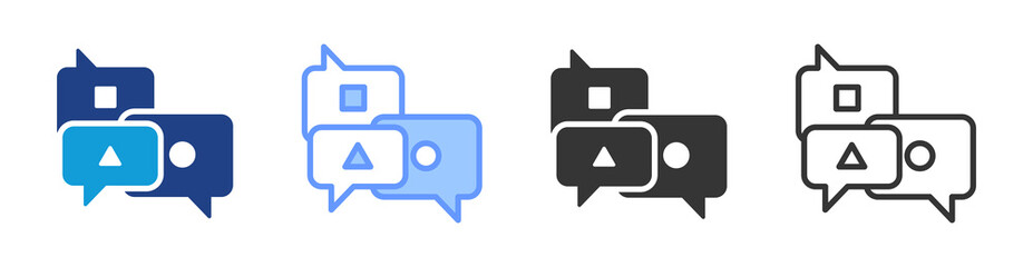 Poster - Multilingual Support icon set multiple style collection