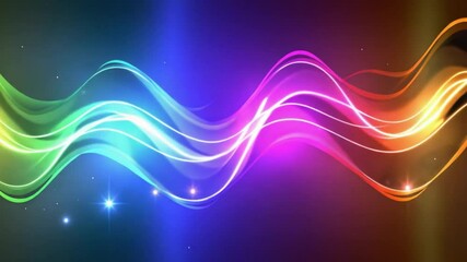 Poster - colorful abstract waves vibrant digital background of energy and movement, blending light and design
