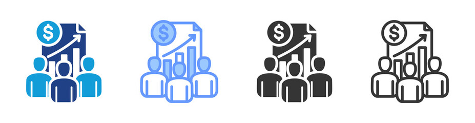Poster - Business Economy icon set multiple style collection